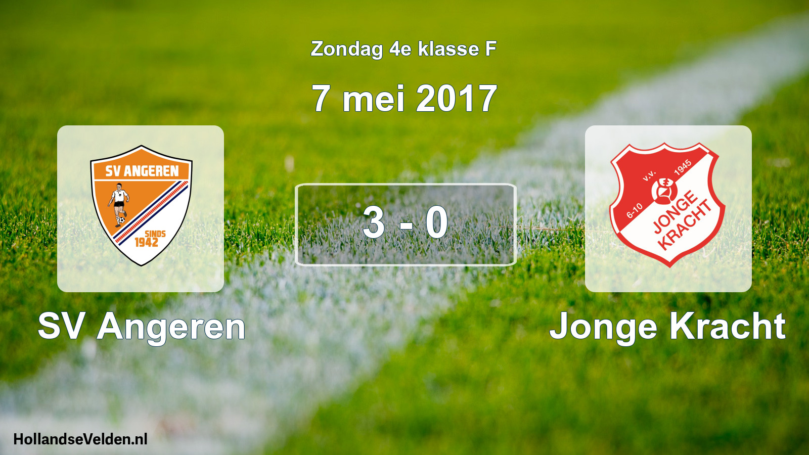 Total number of matches played: SV Angeren - Jonge Kracht 3 - 0 (7 May 2017)