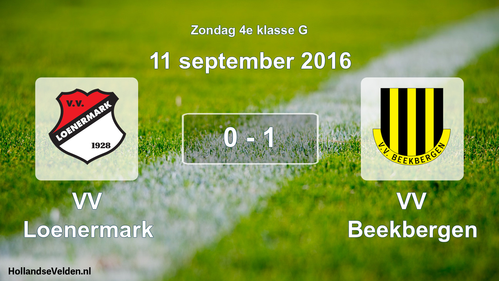 Total number of matches played: VV Loenermark - VV Beekbergen 0 - 1 (11 September 2016)