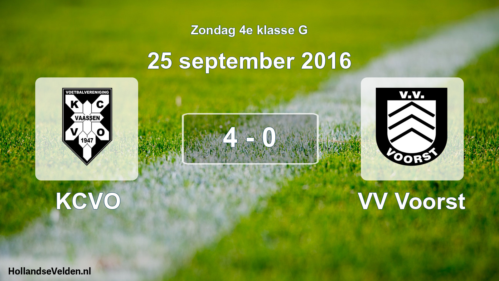 Total number of matches played: KCVO - VV Voorst 4 - 0 (25 September 2016)