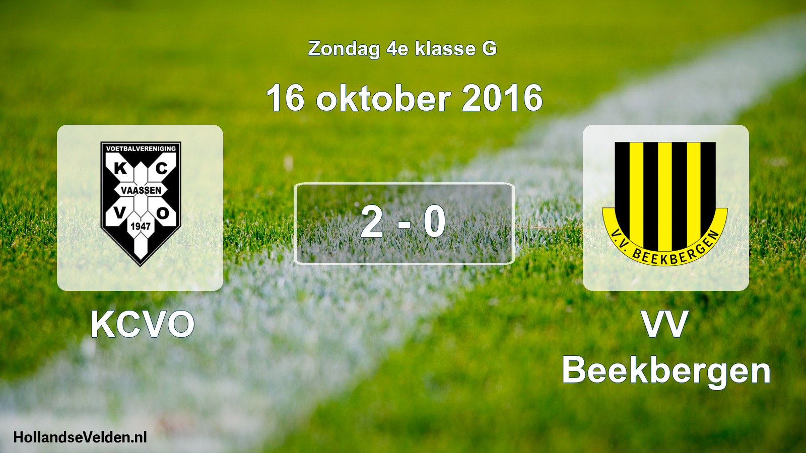Total number of matches played: KCVO - VV Beekbergen 2 - 0 (16 October 2016)