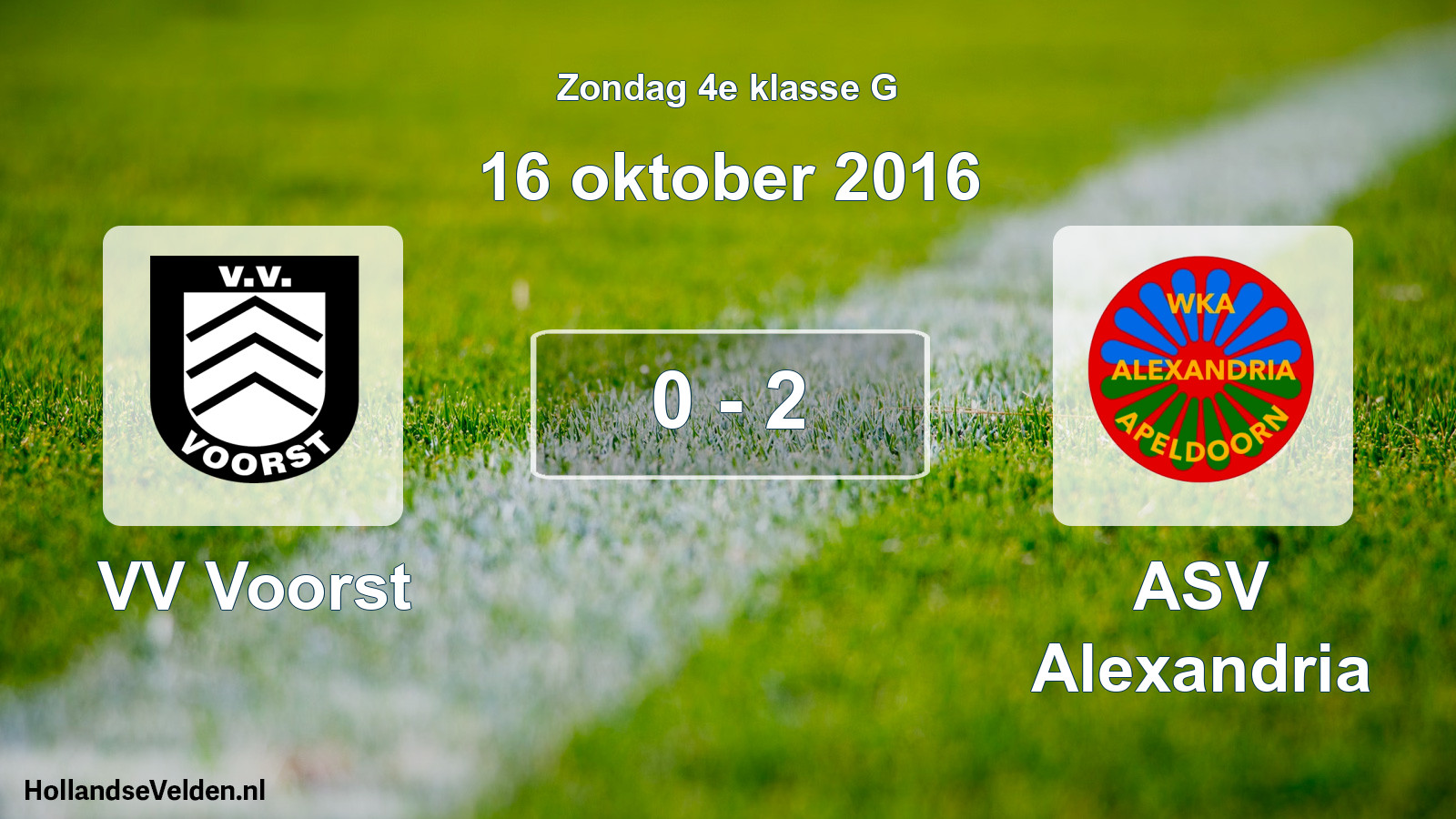 Total number of matches played: VV Voorst - ASV Alexandria 0 - 2 (16 October 2016)