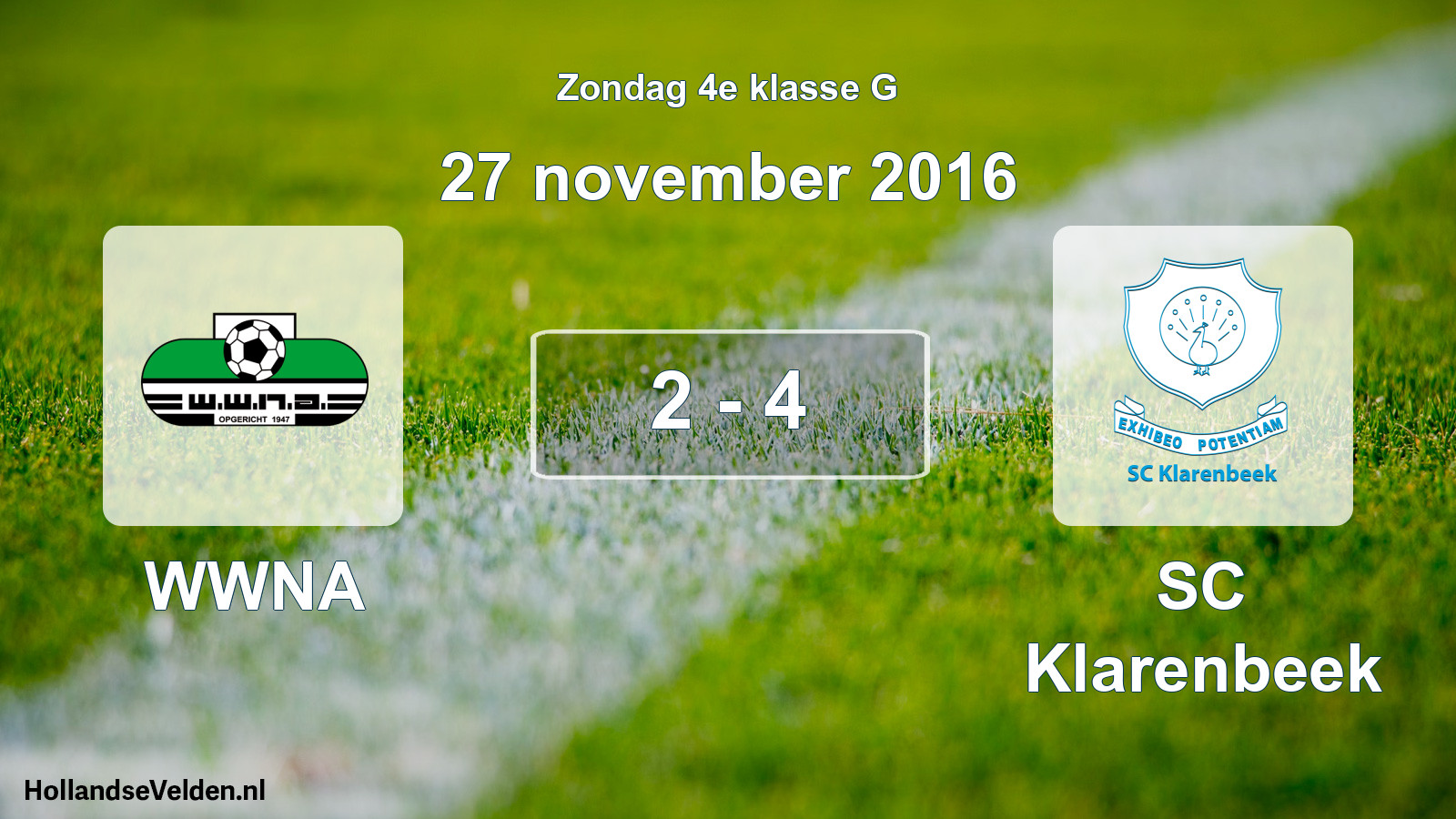 Total number of matches played: WWNA - SC Klarenbeek 2 - 4 (27 November 2016)