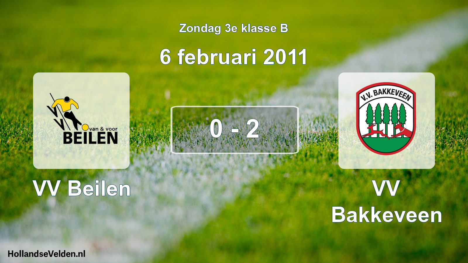 Total number of matches played: VV Beilen - VV Bakkeveen 0 - 2 (6 February 2011)