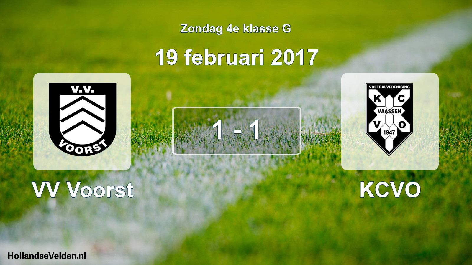Total number of matches played: VV Voorst - KCVO 1 - 1 (19 February 2017)
