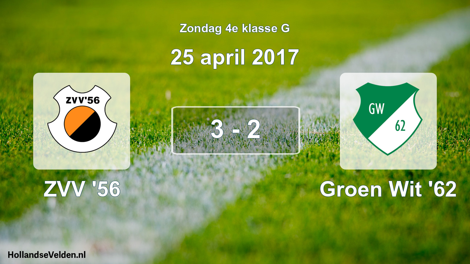Total number of matches played: ZVV '56 - Groen Wit '62 3 - 2 (25 April 2017)