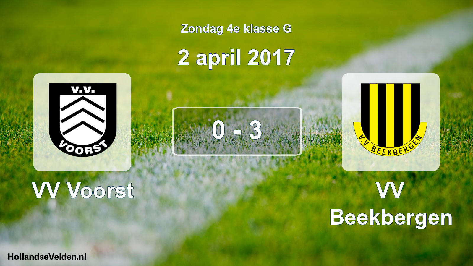 Total number of matches played: VV Voorst - VV Beekbergen 0 - 3 (2 April 2017)