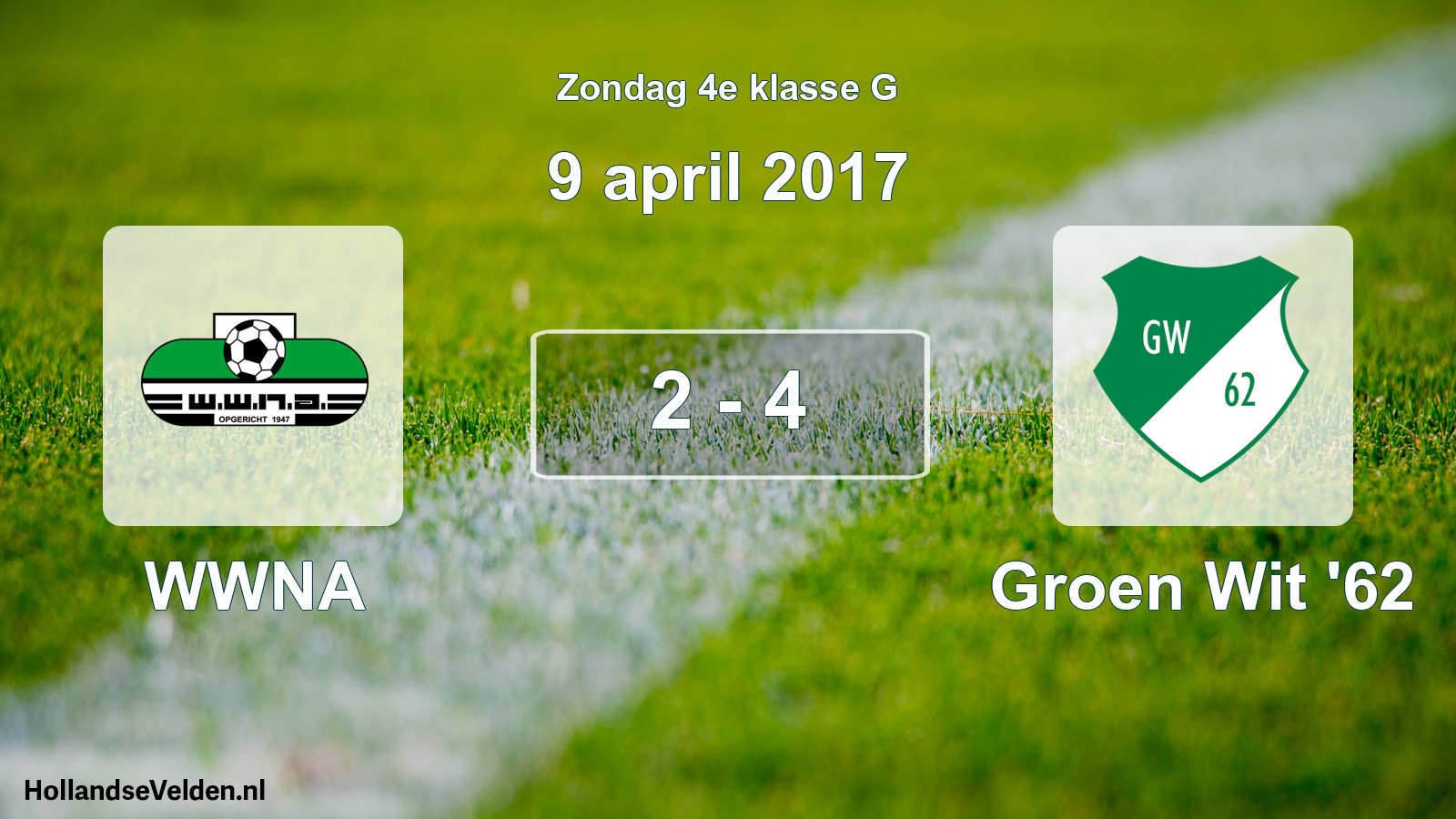 Total number of matches played: WWNA - Groen Wit '62 2 - 4 (9 April 2017)
