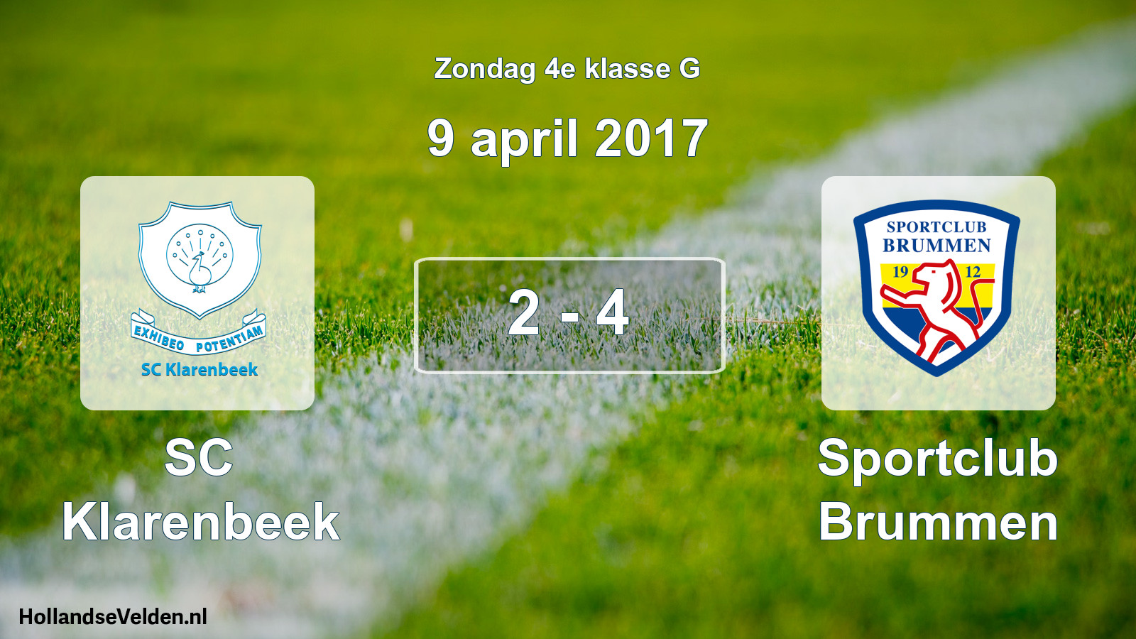 Total number of matches played: SC Klarenbeek - Sportclub Brummen 2 - 4 (9 April 2017)