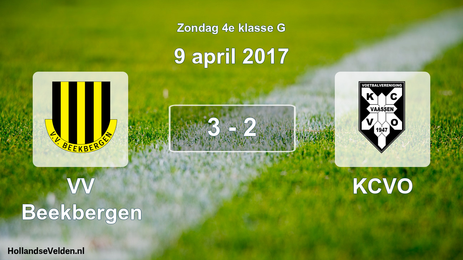 Total number of matches played: VV Beekbergen - KCVO 3 - 2 (9 April 2017)