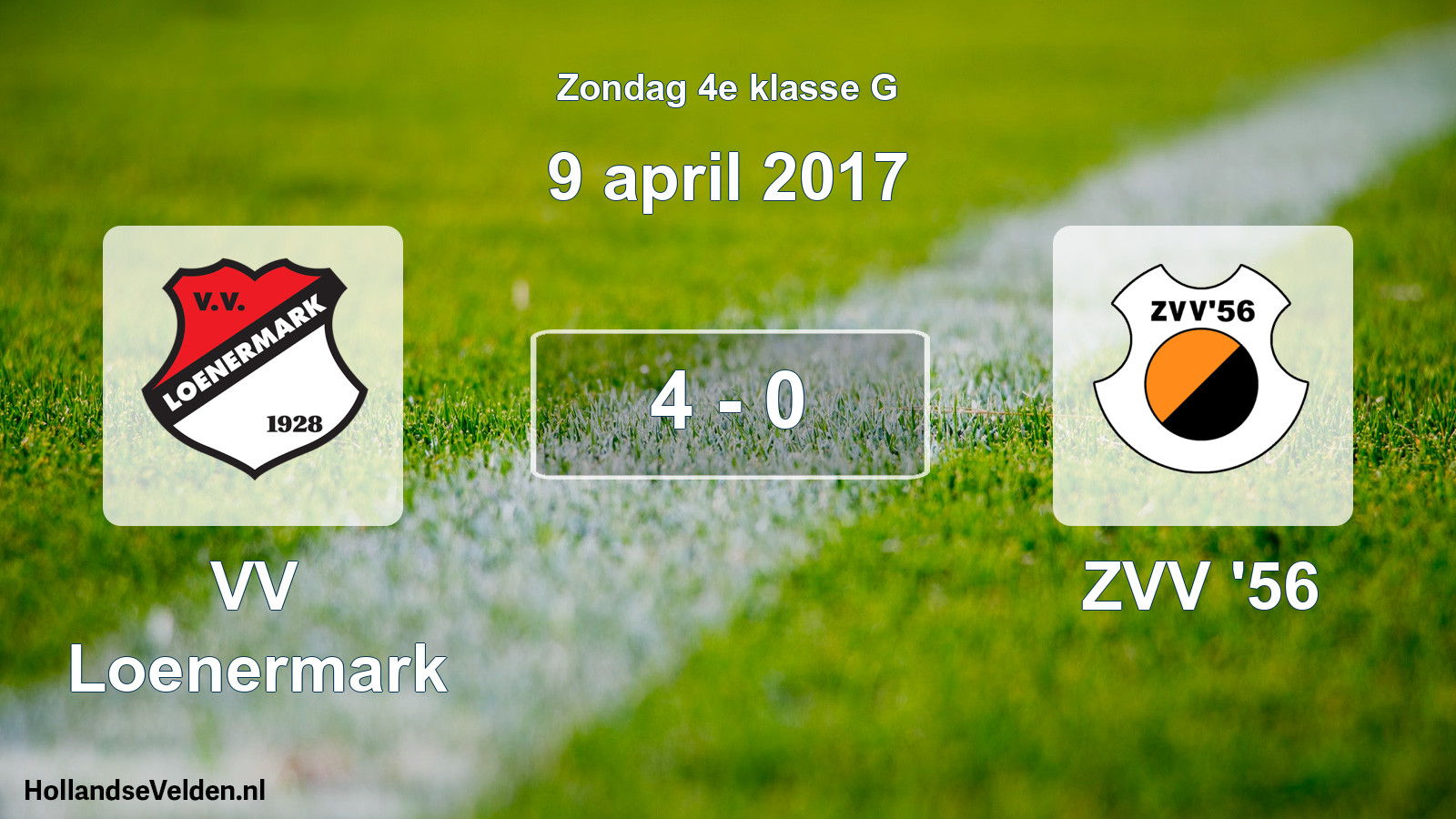 Total number of matches played: VV Loenermark - ZVV '56 4 - 0 (9 April 2017)