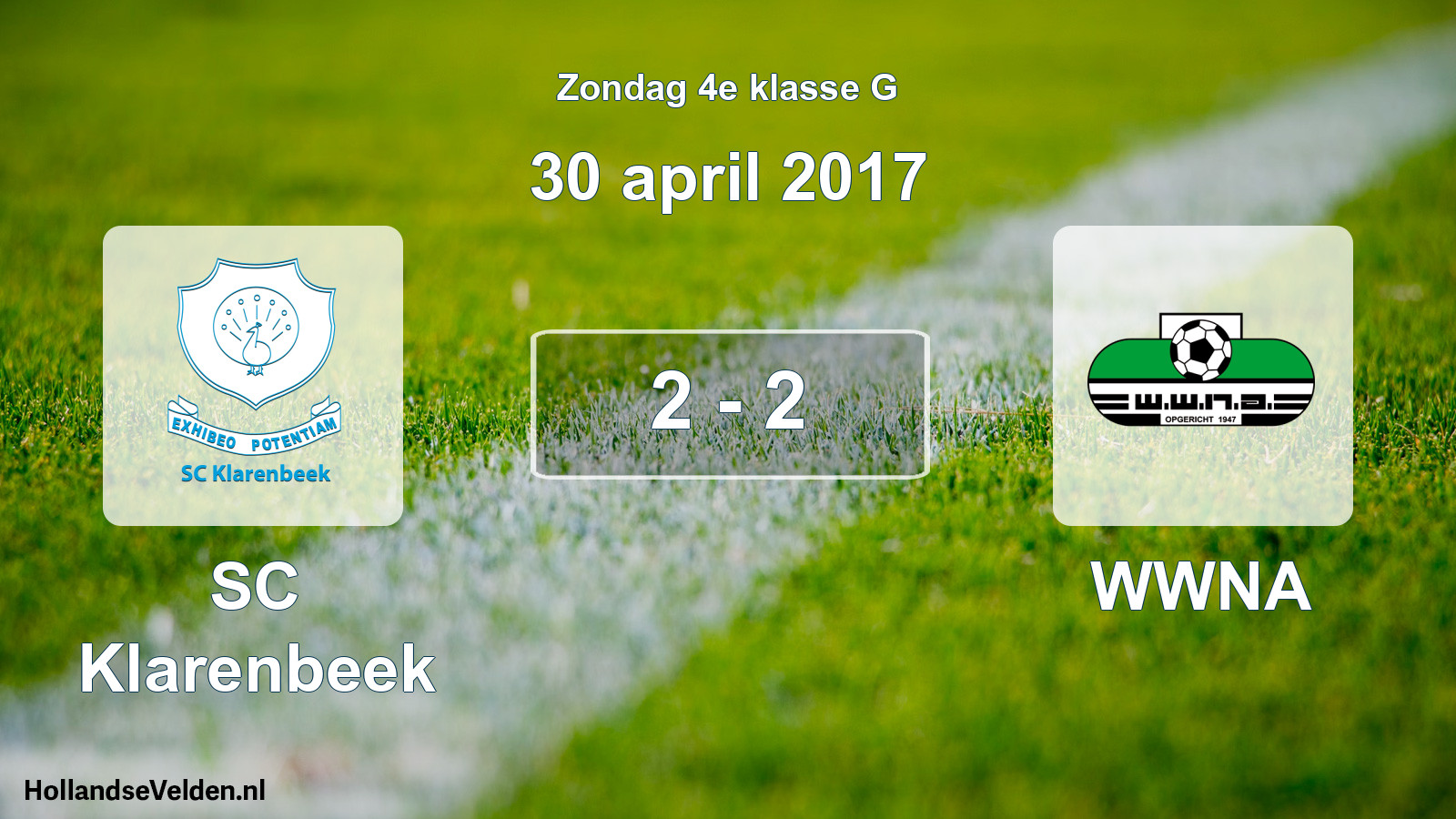 Total number of matches played: SC Klarenbeek - WWNA 2 - 2 (30 April 2017)