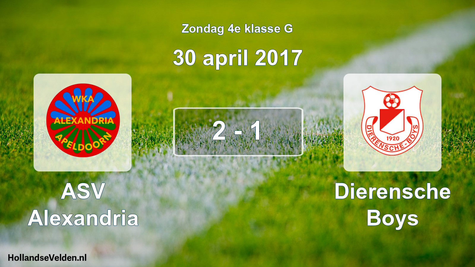 Total number of matches played: ASV Alexandria - Dierensche Boys 2 - 1 (30 April 2017)
