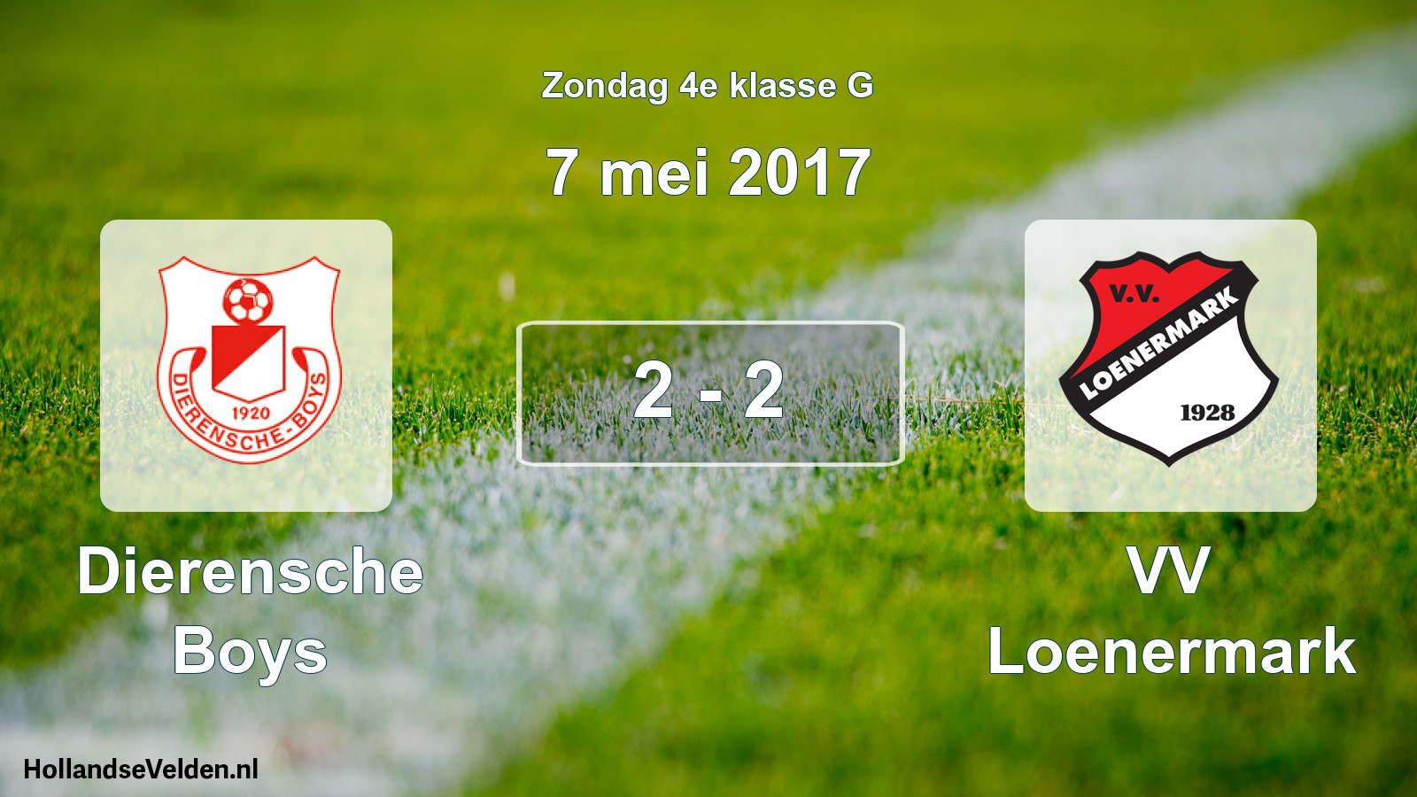 Total number of matches played: Dierensche Boys - VV Loenermark 2 - 2 (7 May 2017)
