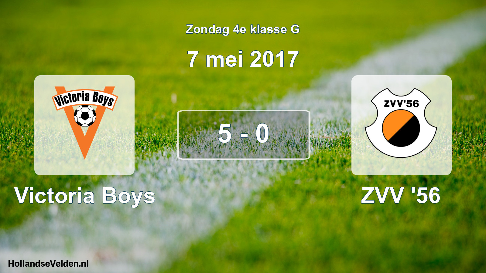Total number of matches played: Victoria Boys - ZVV '56 5 - 0 (7 May 2017)