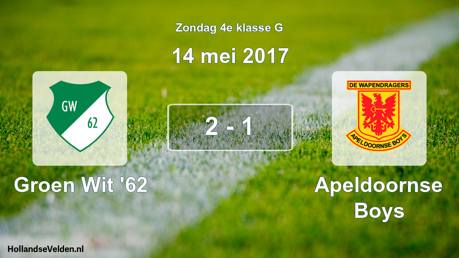 Total number of matches played: Groen Wit '62 - Apeldoornse Boys 2 - 1 (14 May 2017)
