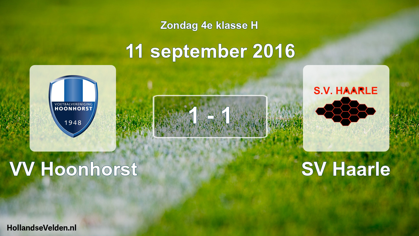 Total number of matches played: VV Hoonhorst - SV Haarle 1 - 1 (11 September 2016)