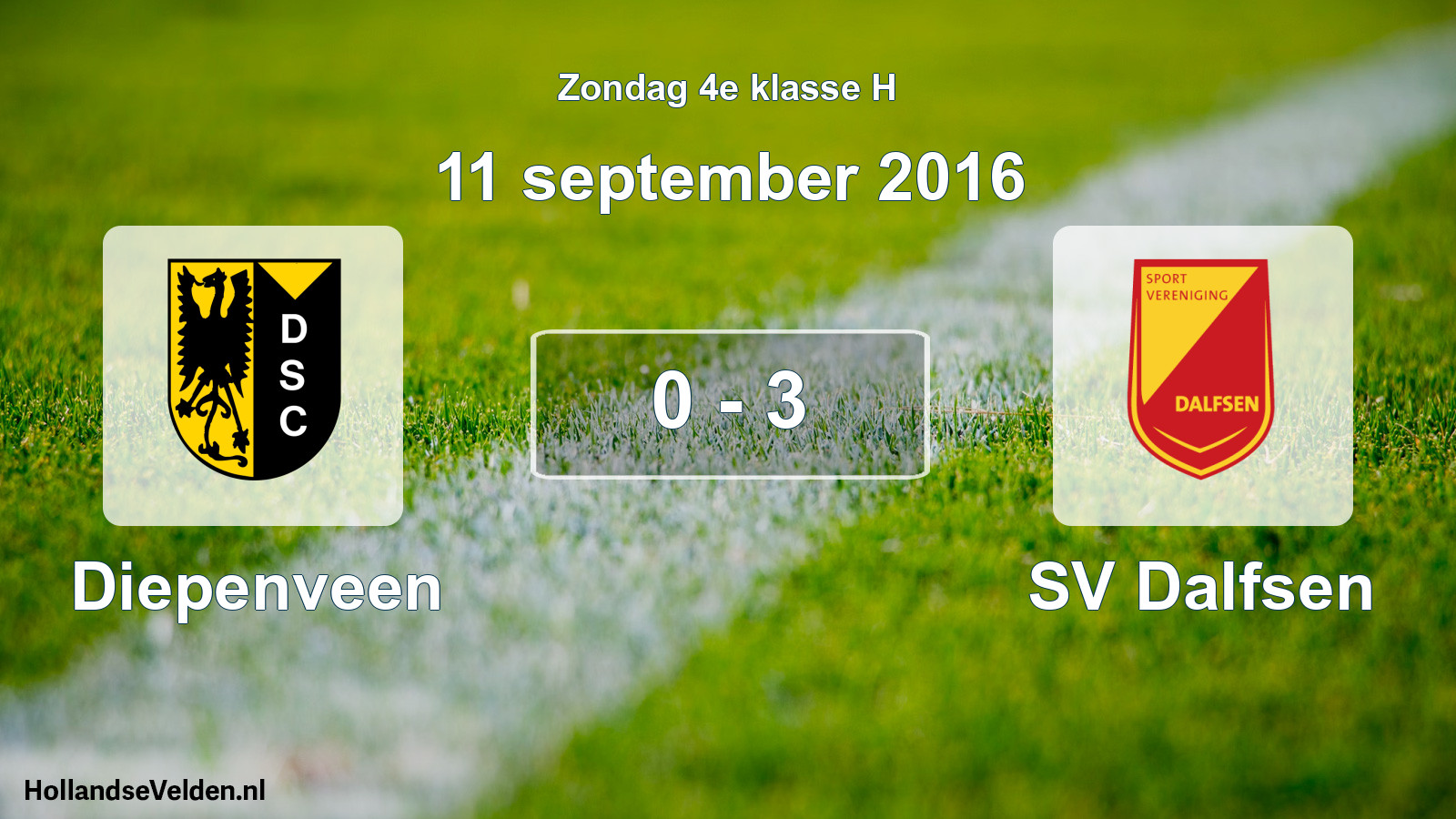 Total number of matches played: Diepenveen - SV Dalfsen 0 - 3 (11 September 2016)
