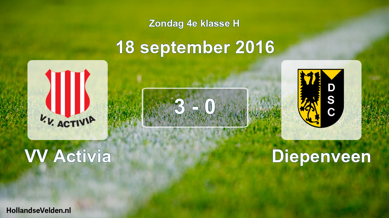 Total number of matches played: VV Activia - Diepenveen 3 - 0 (18 September 2016)