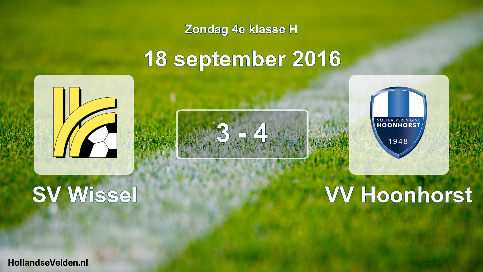 Total number of matches played: SV Wissel - VV Hoonhorst 3 - 4 (18 September 2016)