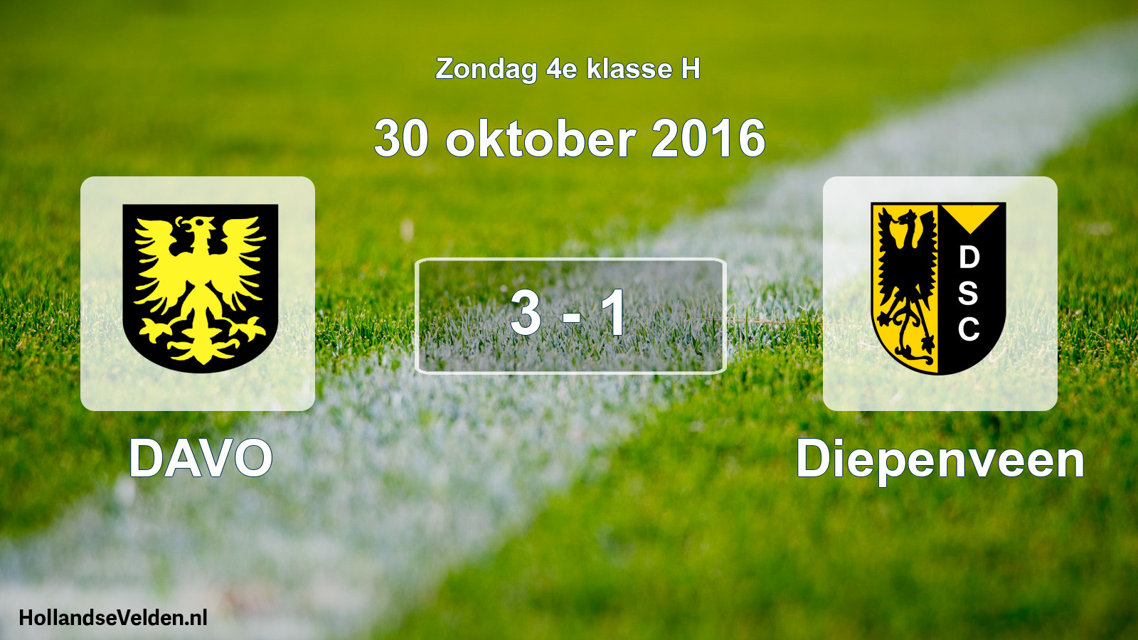 Total number of matches played: DAVO - Diepenveen 3 - 1 (30 October 2016)