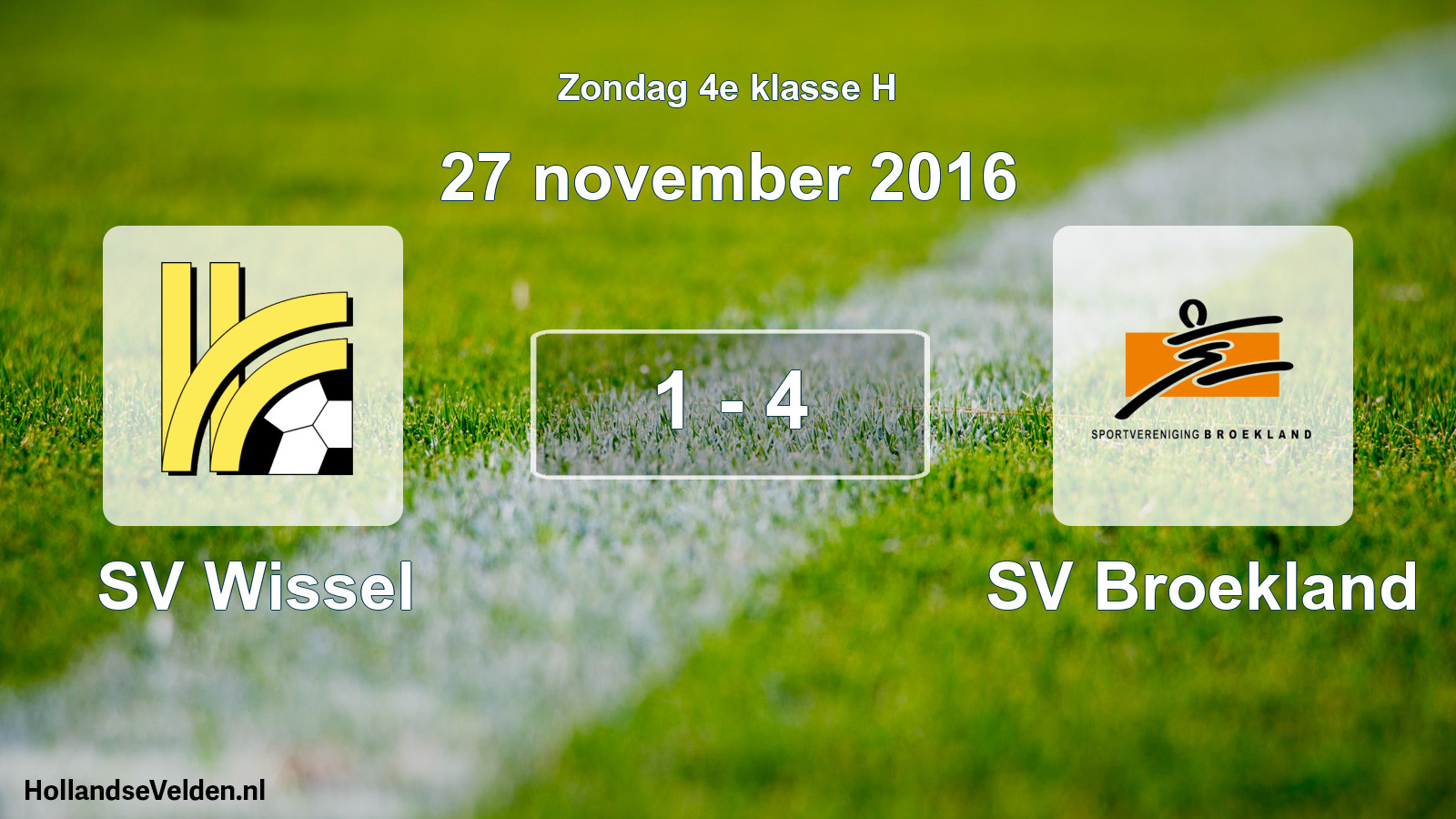 Total number of matches played: SV Wissel - SV Broekland 1 - 4 (27 November 2016)