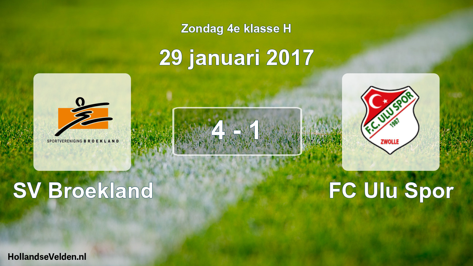 Total number of matches played: SV Broekland - FC Ulu Spor 4 - 1 (29 January 2017)