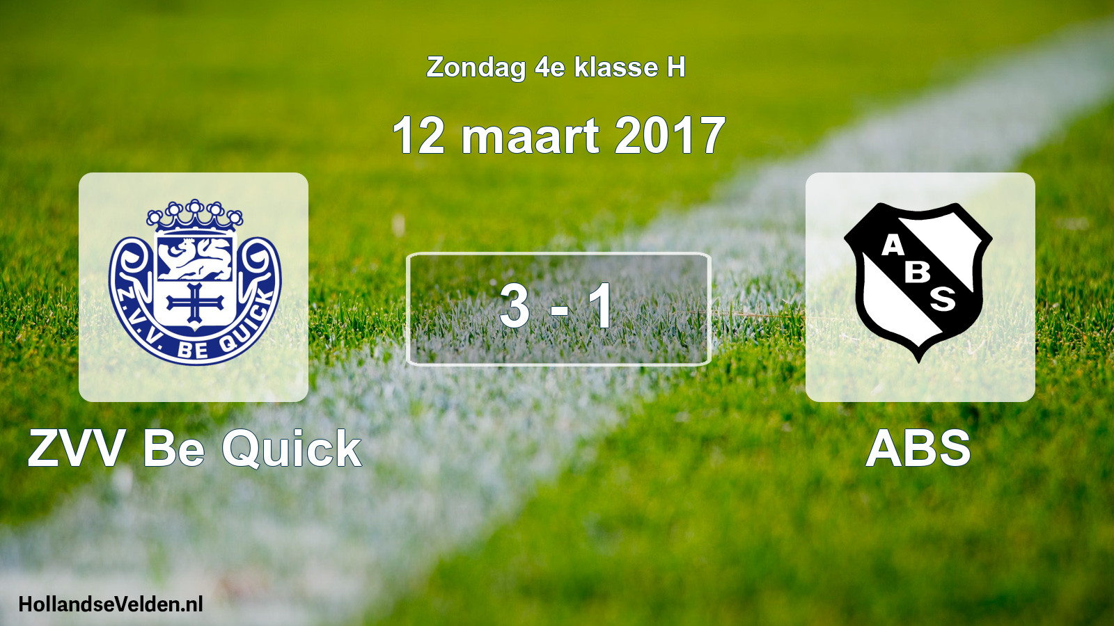 Total number of matches played: ZVV Be Quick - ABS 3 - 1 (12 March 2017)