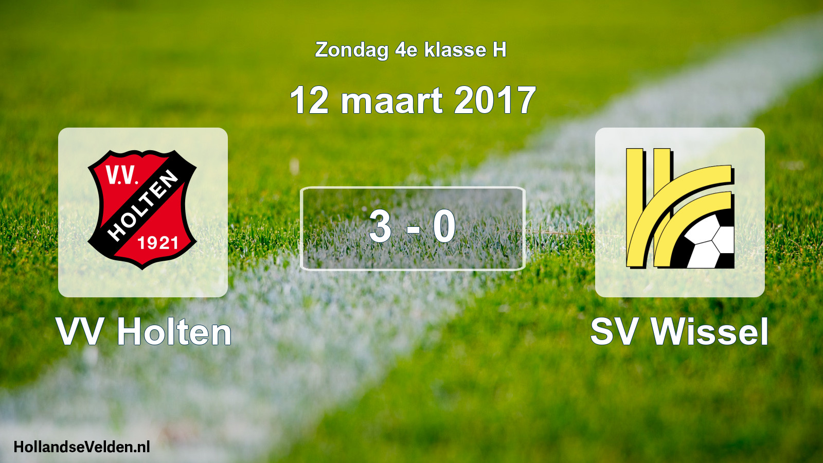 Total number of matches played: VV Holten - SV Wissel 3 - 0 (12 March 2017)