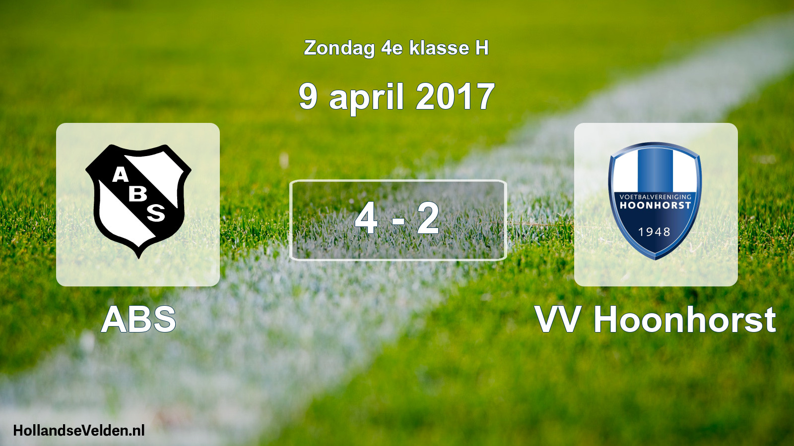 Total number of matches played: ABS - VV Hoonhorst 4 - 2 (9 April 2017)