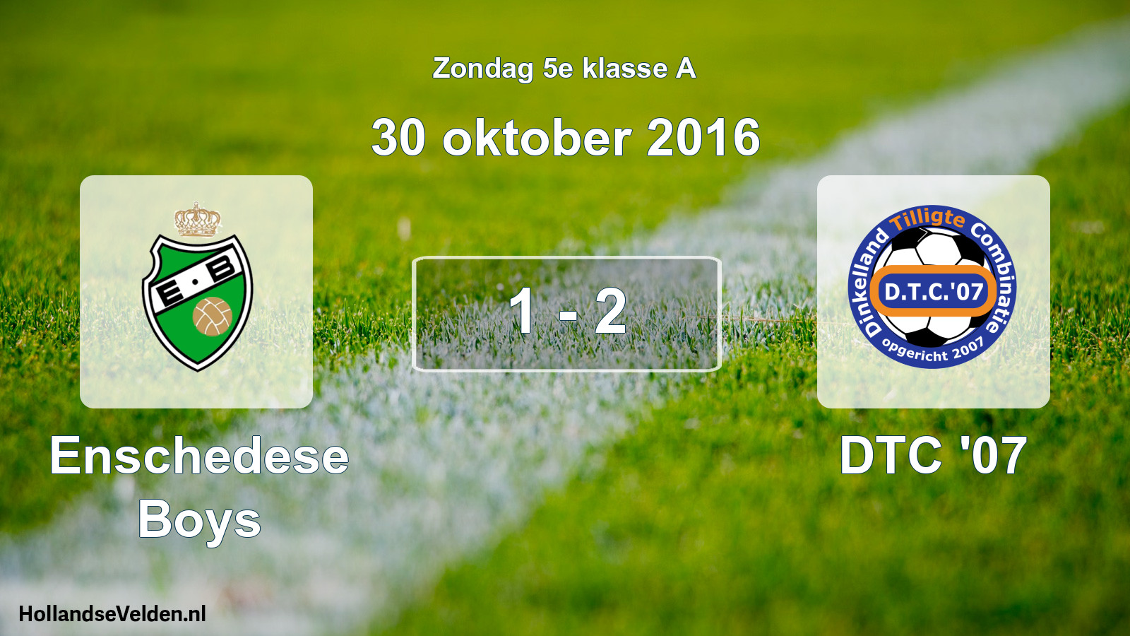Total number of matches played: Enschedese Boys - DTC '07 1 - 2 (30 October 2016)