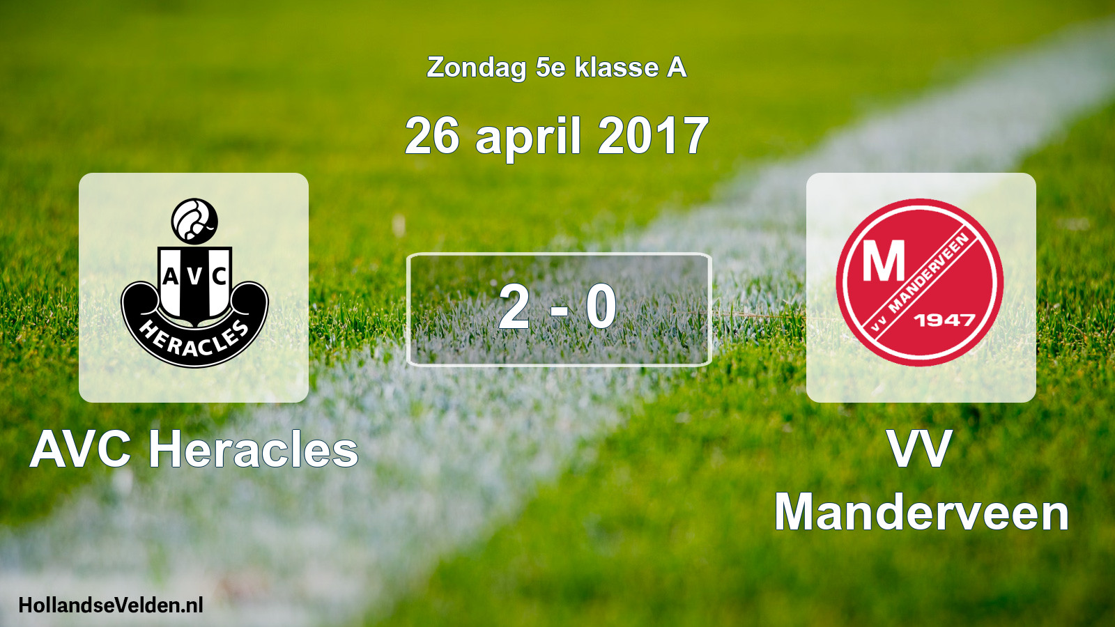 Total number of matches played: AVC Heracles - VV Manderveen 2 - 0 (26 April 2017)