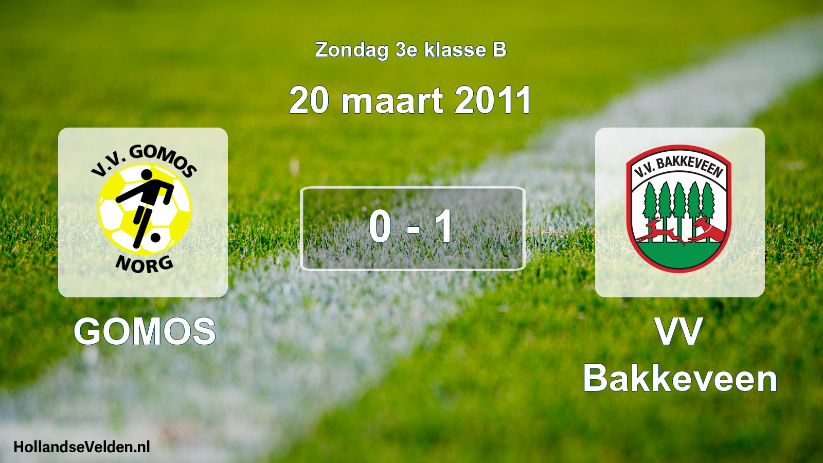 Total number of matches played: GOMOS - VV Bakkeveen 0 - 1 (20 March 2011)