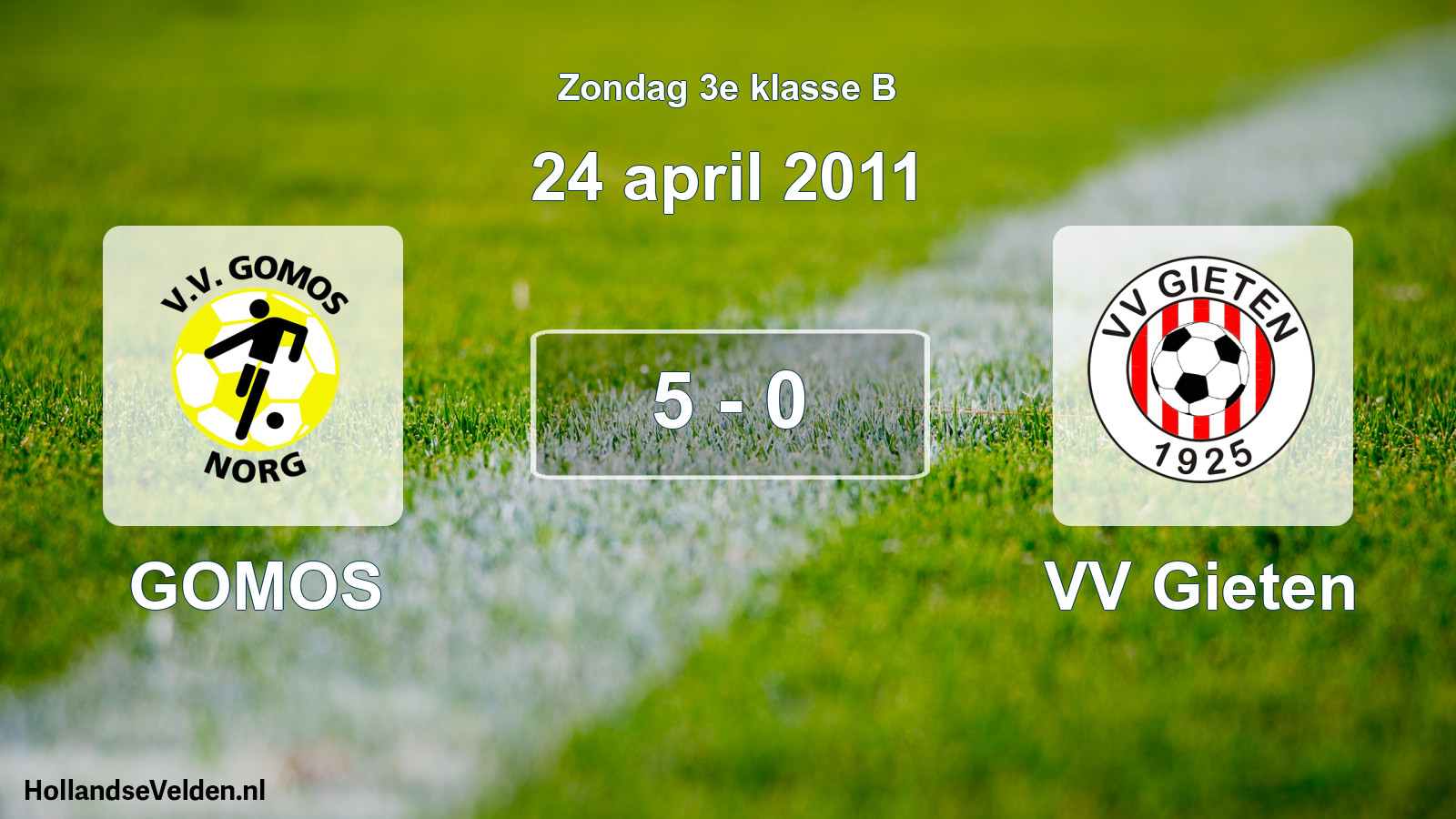 Total number of matches played: GOMOS - VV Gieten 5 - 0 (24 April 2011)