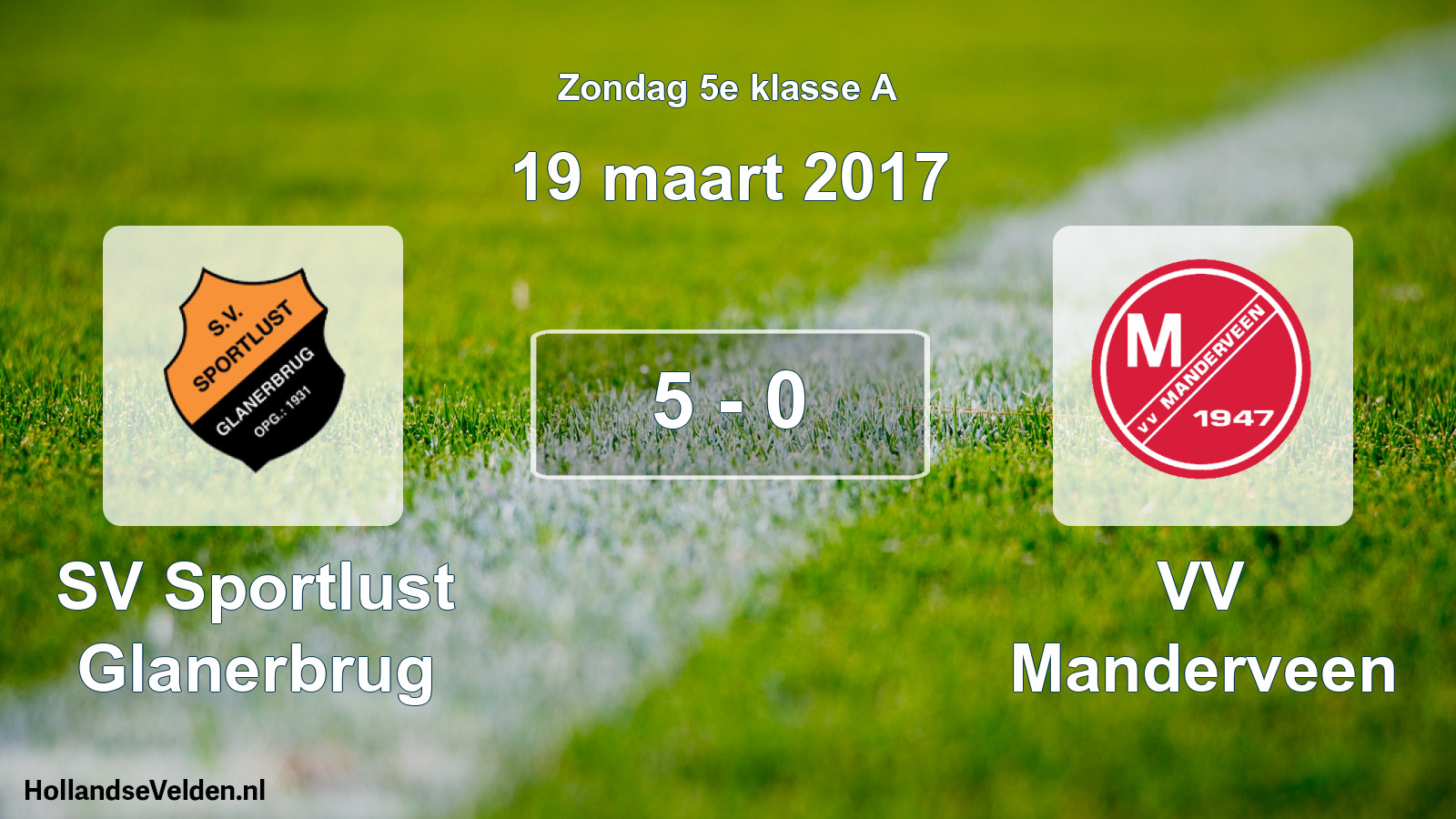 Total number of matches played: SV Sportlust Glanerbrug - VV Manderveen 5 - 0 (19 March 2017)