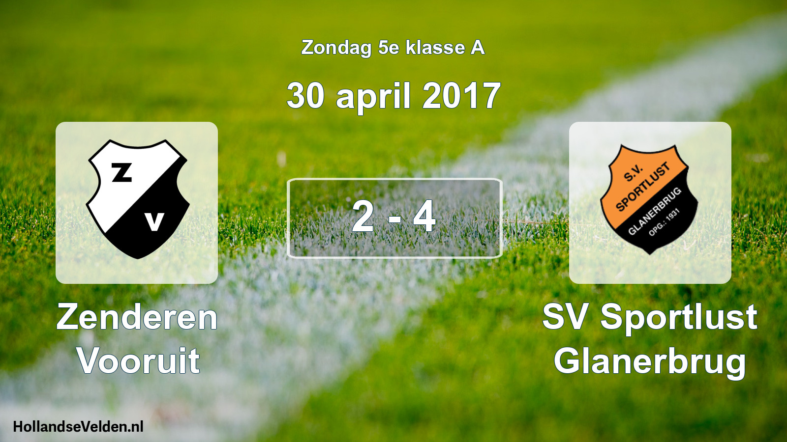 Total number of matches played: Zenderen Vooruit - SV Sportlust Glanerbrug 2 - 4 (30 April 2017)