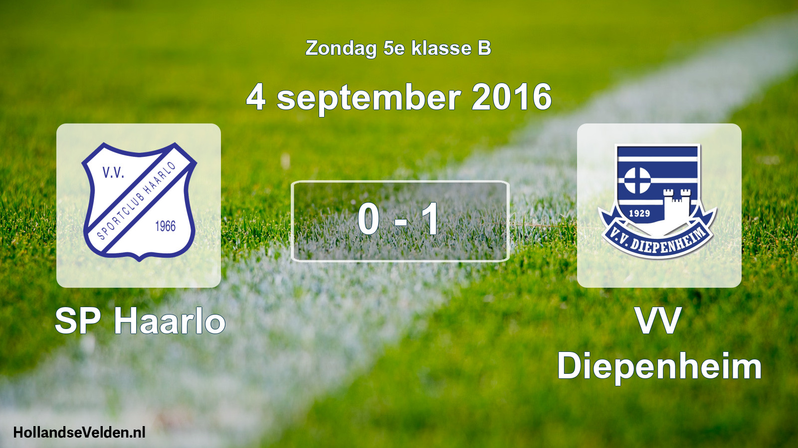 Total number of matches played: SP Haarlo - VV Diepenheim 0 - 1 (4 September 2016)