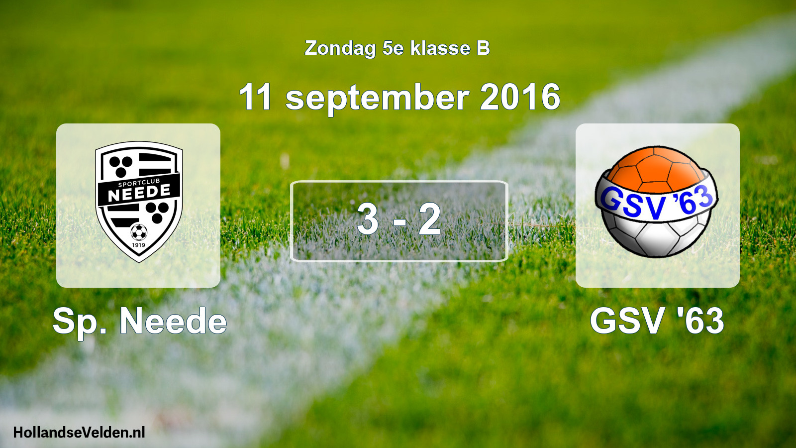 Total number of matches played: Sp. Neede - GSV '63 3 - 2 (11 September 2016)