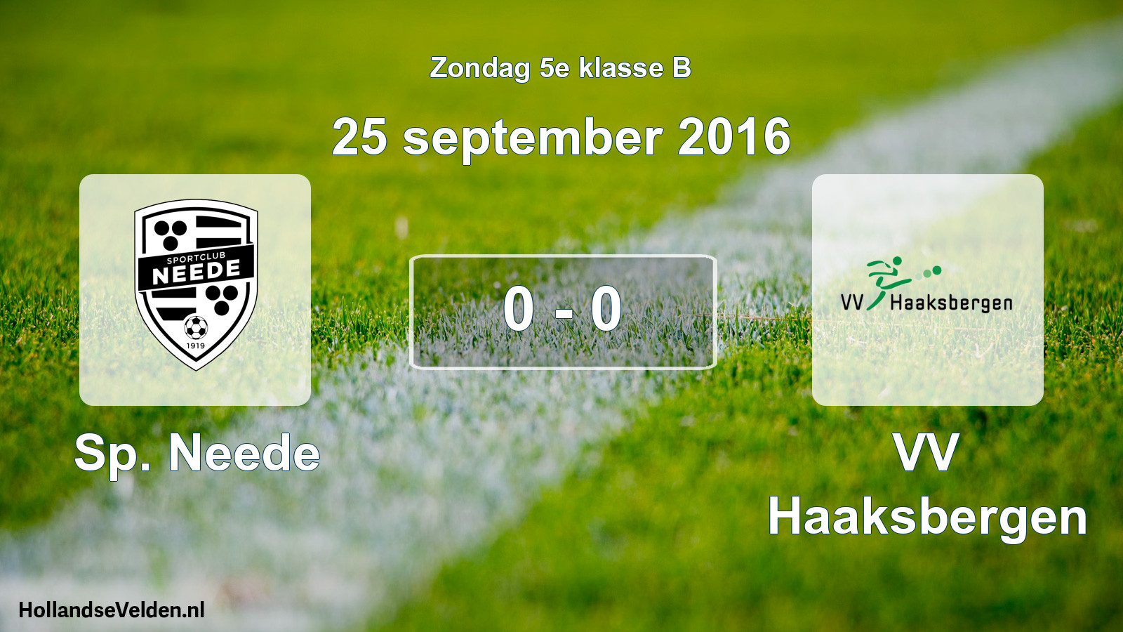 Total number of matches played: Sp. Neede - VV Haaksbergen 0 - 0 (25 September 2016)