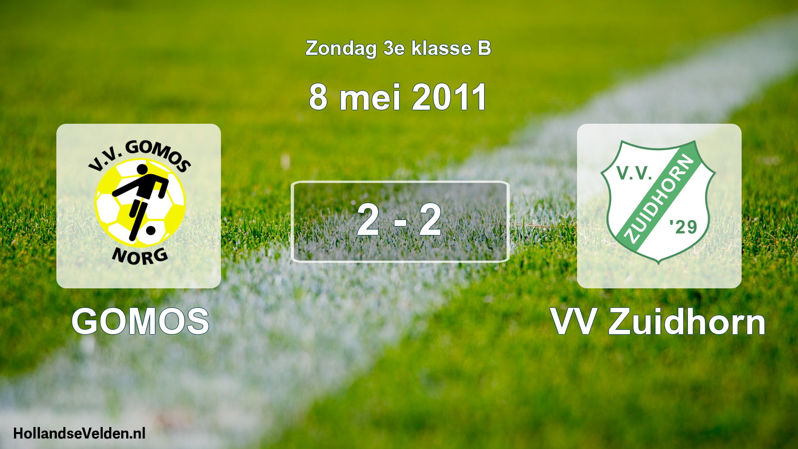 Total number of matches played: GOMOS - VV Zuidhorn 2 - 2 (8 May 2011)
