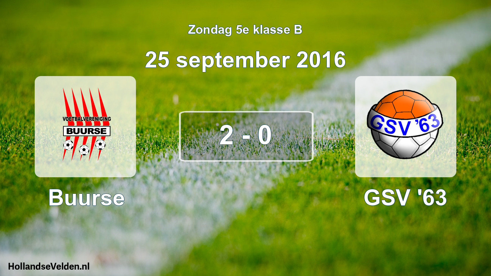 Total number of matches played: Buurse - GSV '63 2 - 0 (25 September 2016)