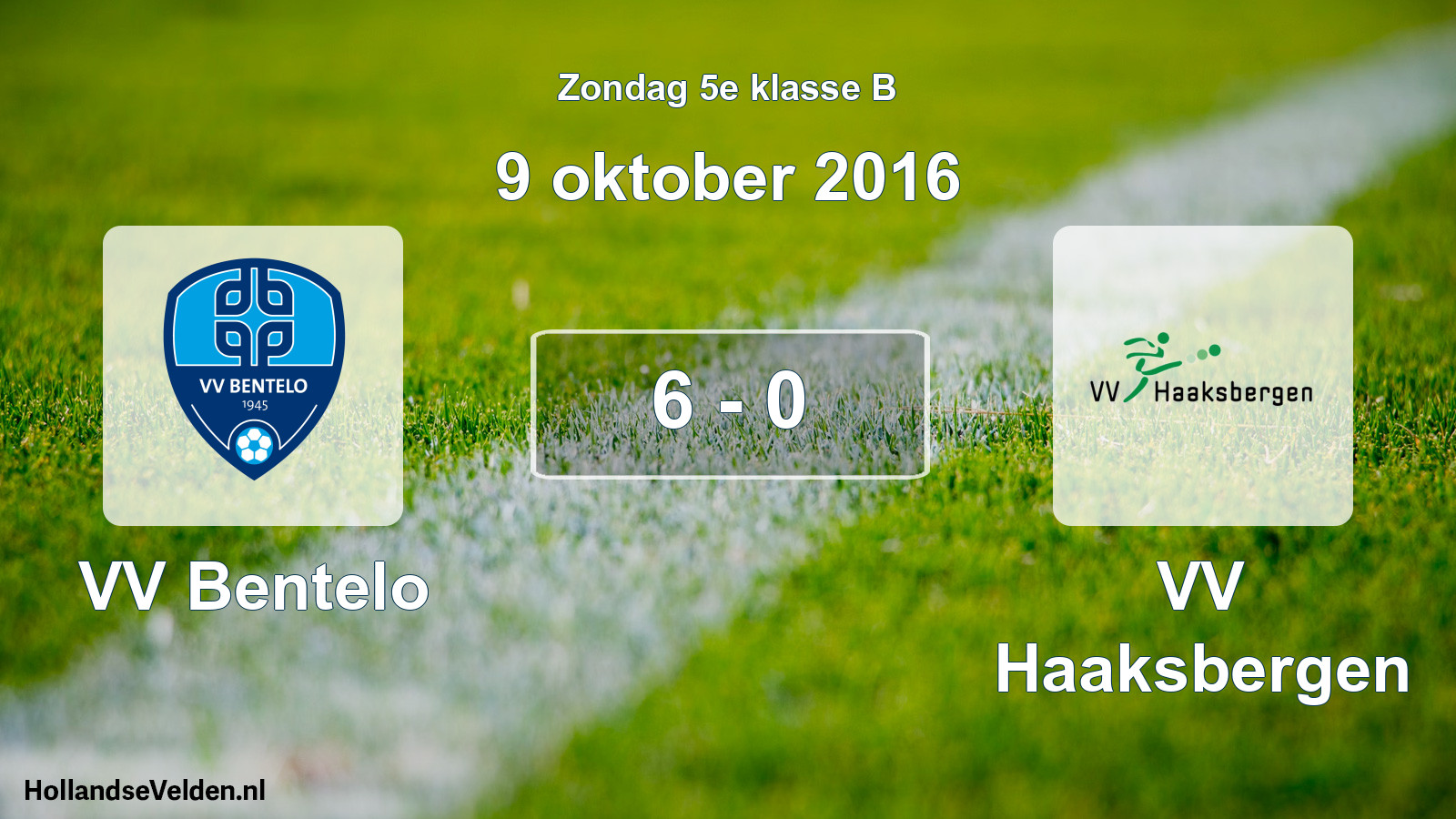 Total number of matches played: VV Bentelo - VV Haaksbergen 6 - 0 (9 October 2016)