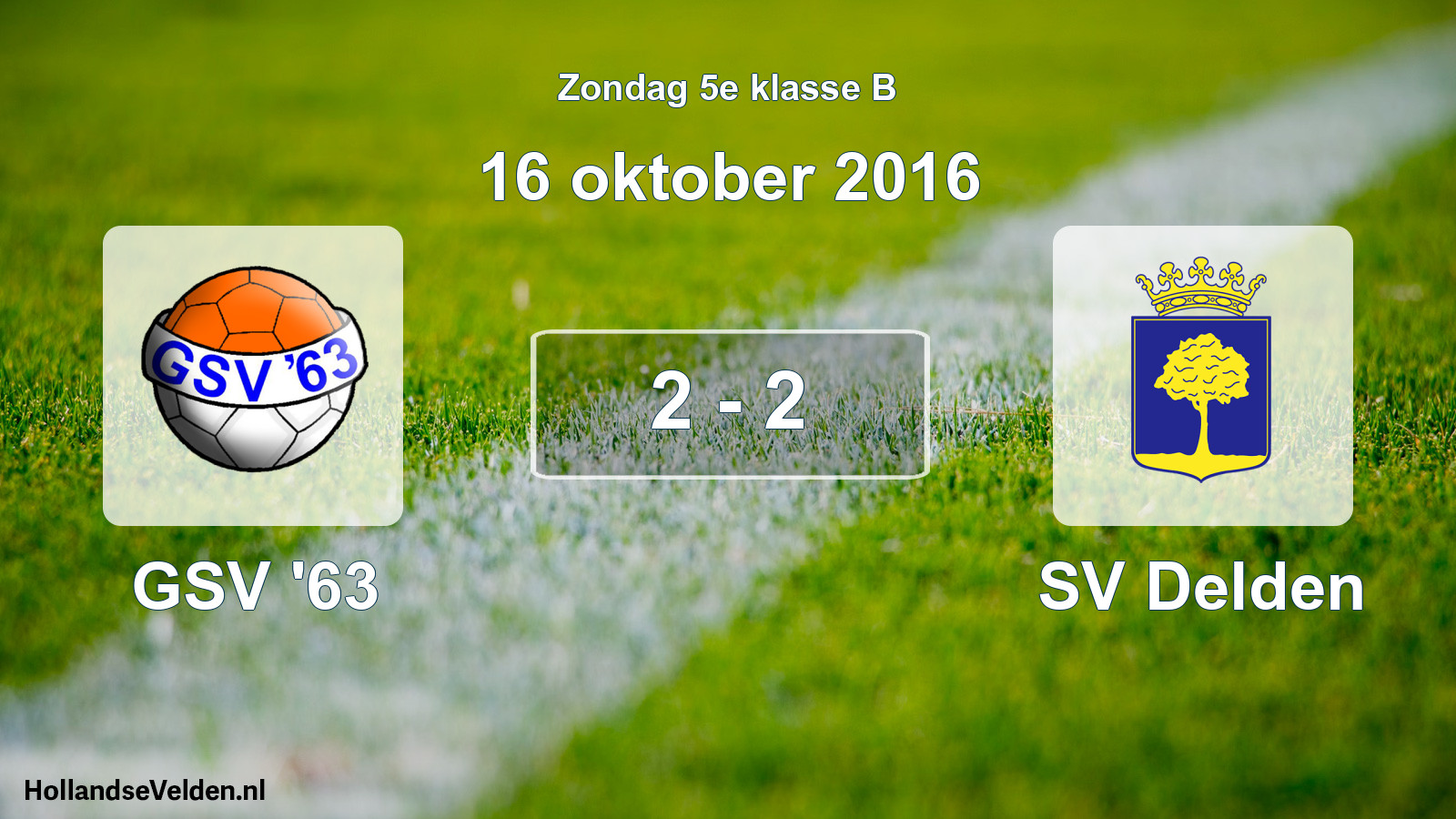 Total number of matches played: GSV '63 - SV Delden 2 - 2 (16 October 2016)