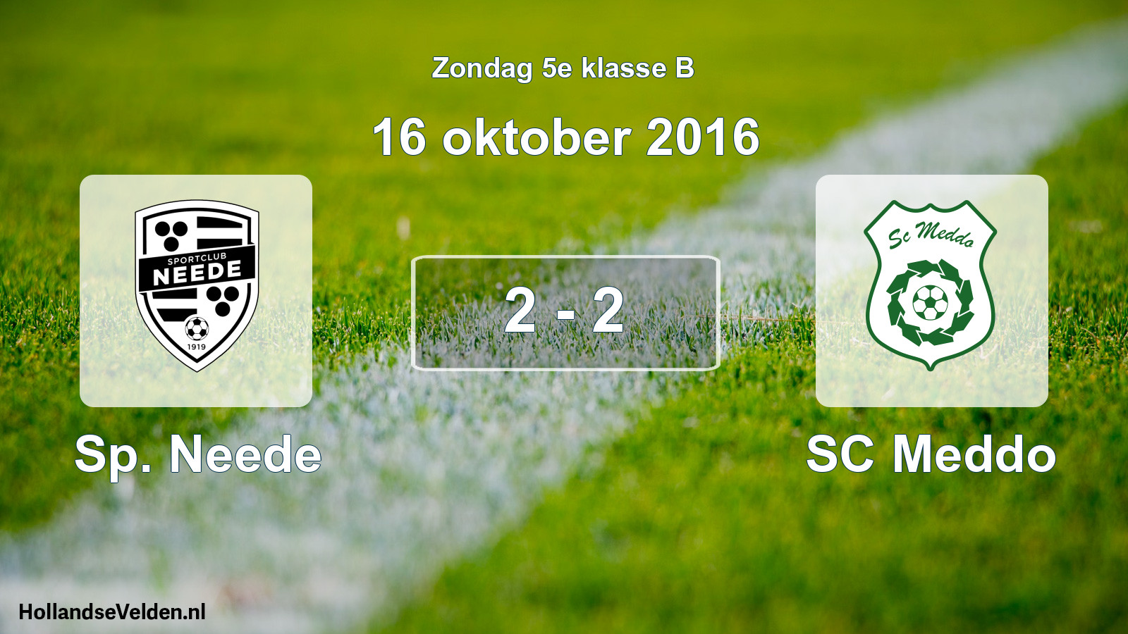 Total number of matches played: Sp. Neede - SC Meddo 2 - 2 (16 October 2016)