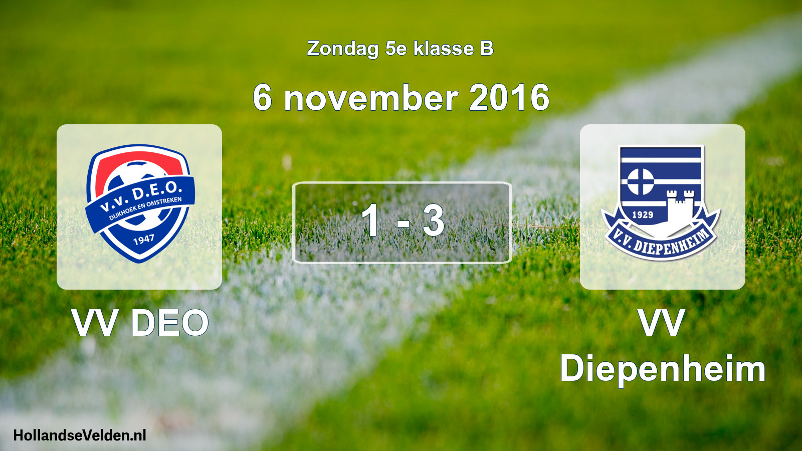 Total number of matches played: VV DEO - VV Diepenheim 1 - 3 (6 November 2016)