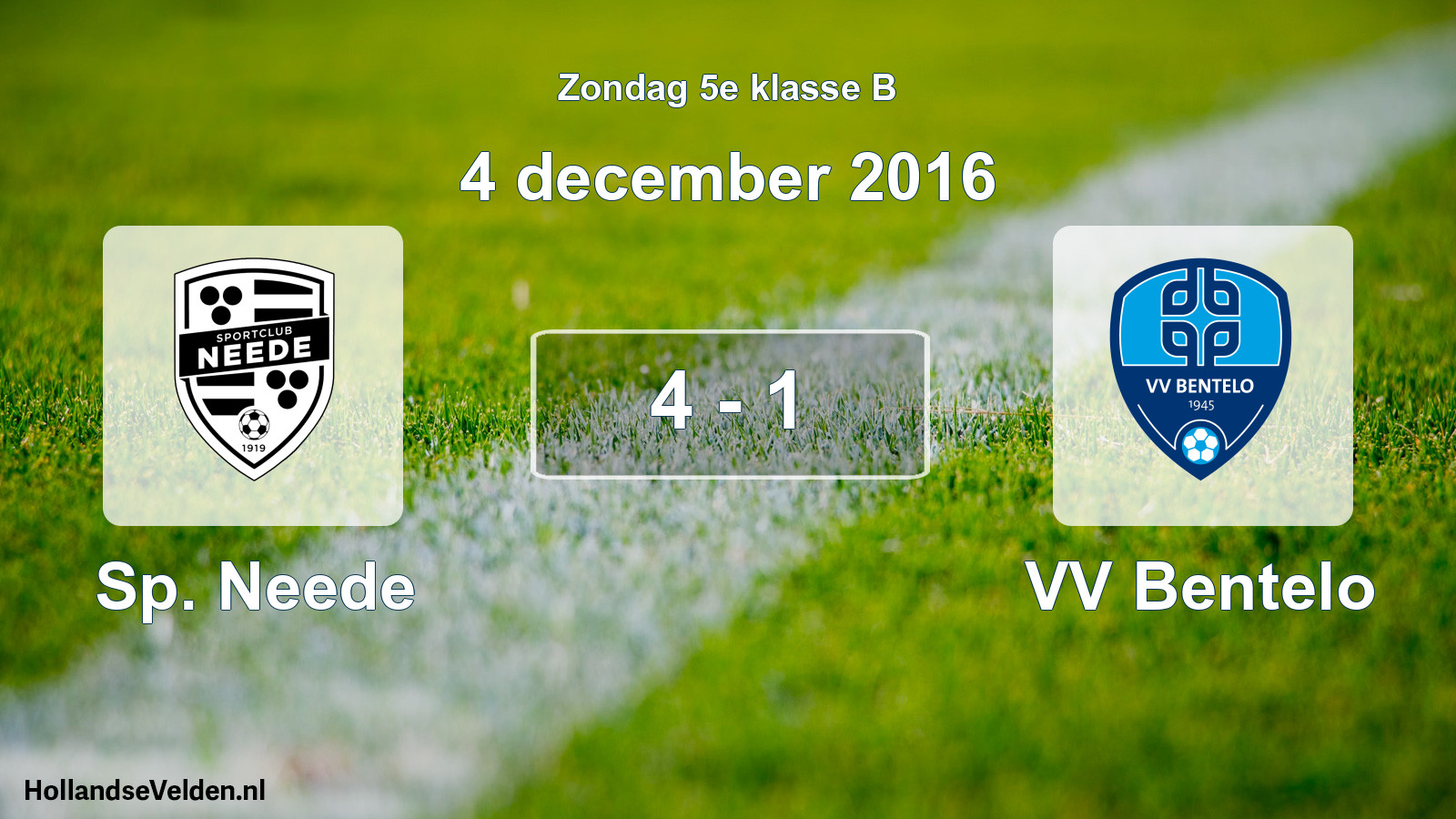 Total number of matches played: Sp. Neede - VV Bentelo 4 - 1 (4 December 2016)