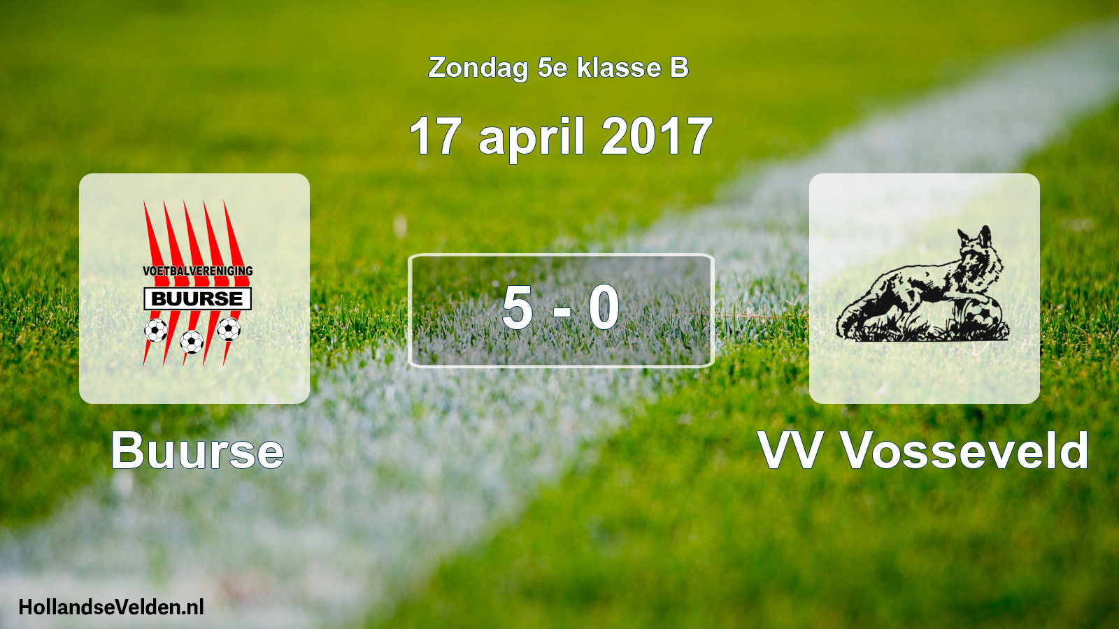 Total number of matches played: Buurse - VV Vosseveld 5 - 0 (17 April 2017)