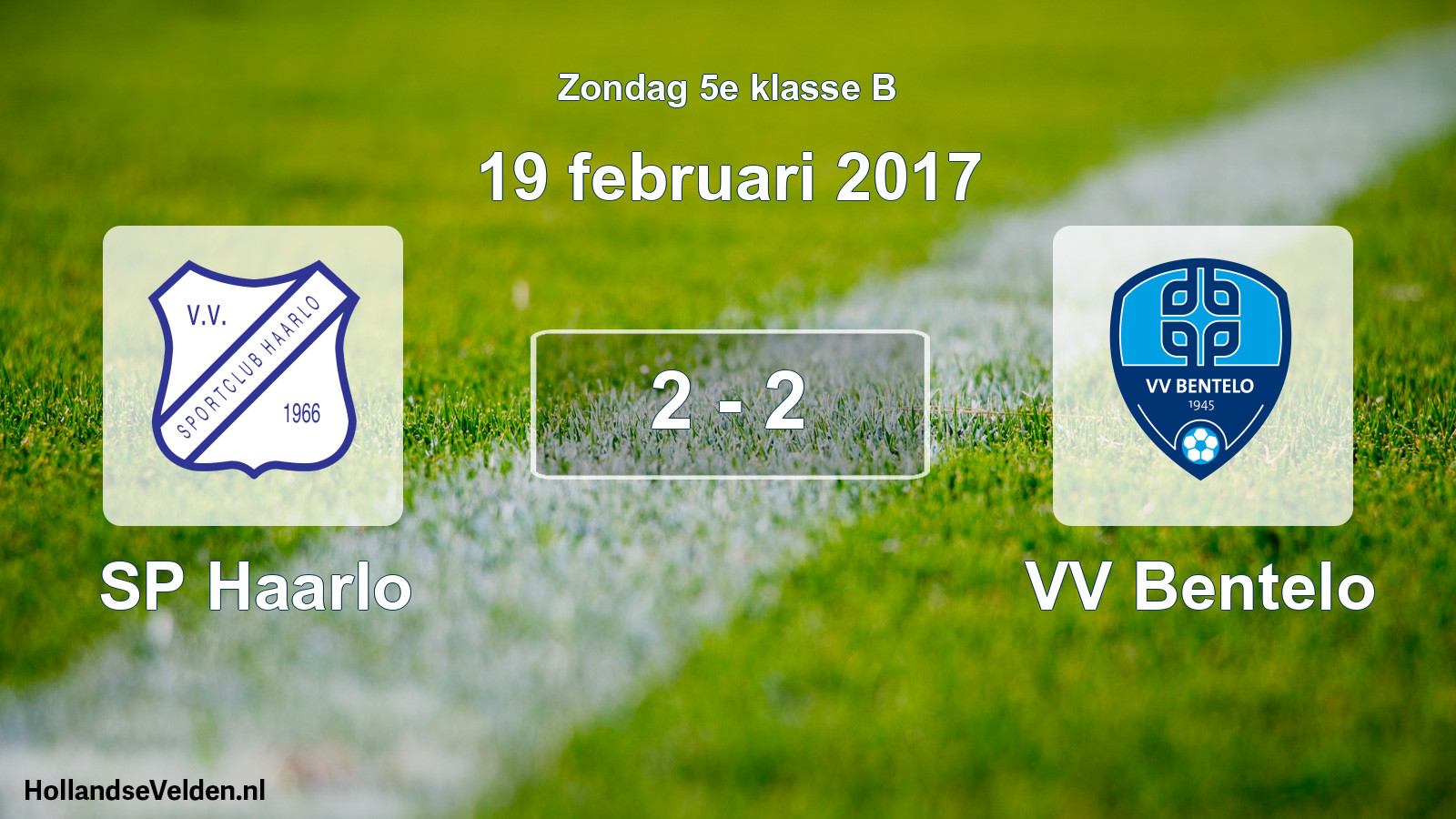 Total number of matches played: SP Haarlo - VV Bentelo 2 - 2 (19 February 2017)