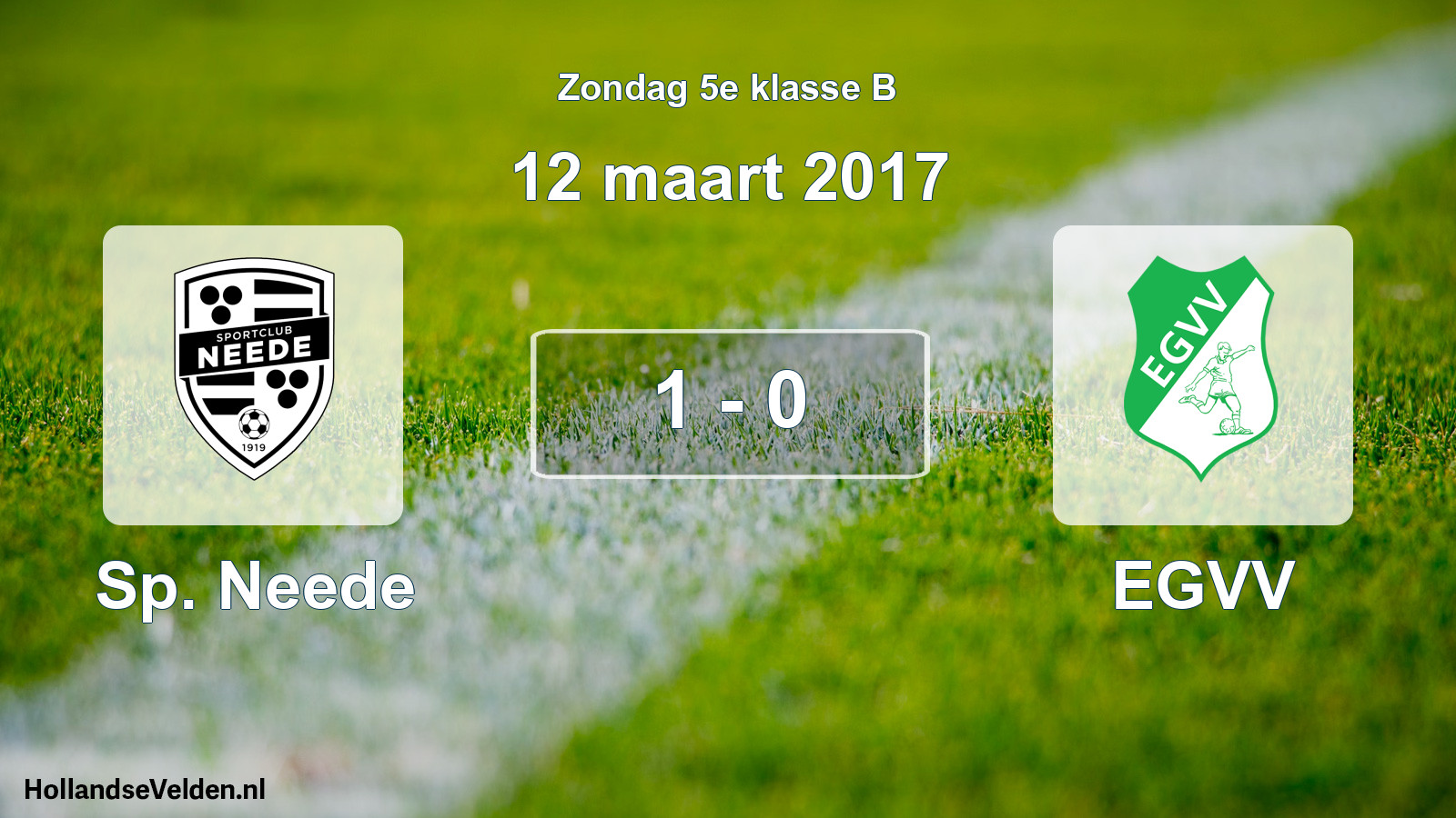 Total number of matches played: Sp. Neede - EGVV 1 - 0 (12 March 2017)