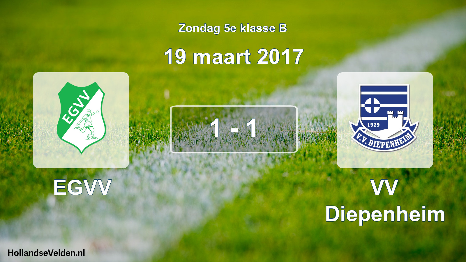 Total number of matches played: EGVV - VV Diepenheim 1 - 1 (19 March 2017)