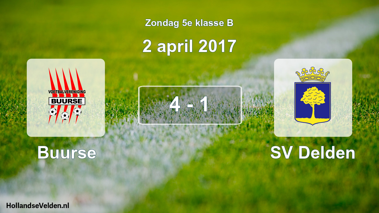 Total number of matches played: Buurse - SV Delden 4 - 1 (2 April 2017)